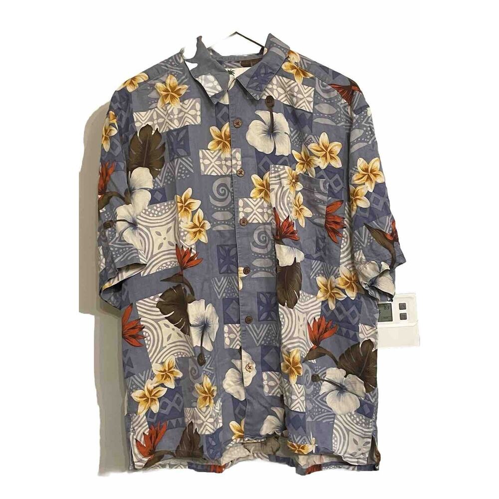 Banana Cabana Shirt Silk Hawaiian Aloha Tropical Mens‎ XL